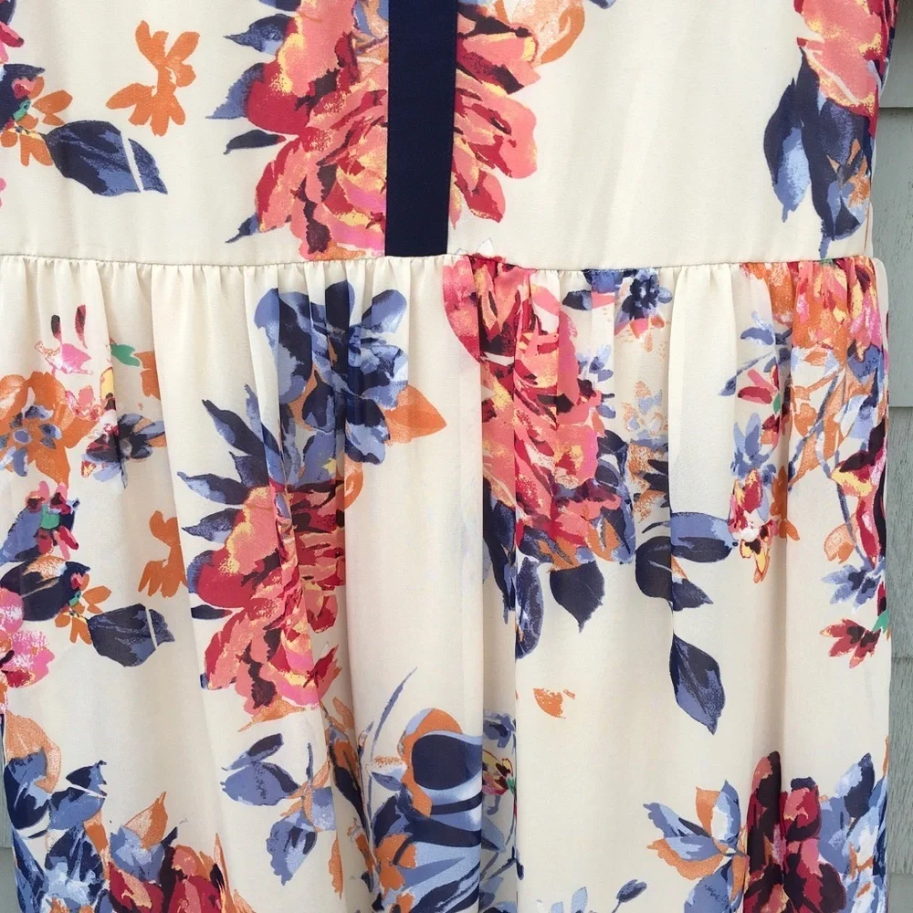 Nordstrom Bar III Floral Short Sleeve Scoop Neck Midi Dress XL - Picture 6 of 10